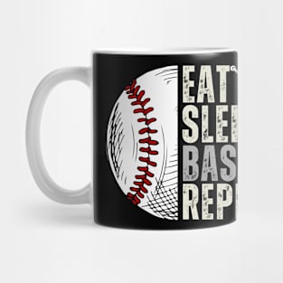 Eat Sleep Baseball Repeat Funny Baseball Player Mug